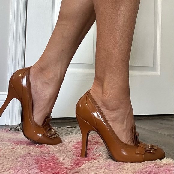 LOUIS VUITTON BALMORAL BROGUE PUMP IN BROWN, size 37 1/2 - Picture 13 of 16